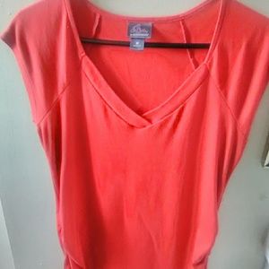 Oh baby! Red maternity top short sleeves ruched